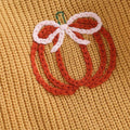 Pumpkin Bow Knit Toddler Sweater