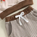 Cutest Turkey At The Table Striped Baby Set