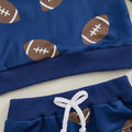 Long Sleeve Blue Football Baby Set   