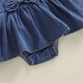 Sleeveless Ruffled Collar Denim Baby Romper
