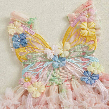 Fly Sleeve Butterfly Toddler Dress