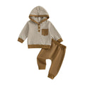 Long Sleeve Striped Hooded Baby Set