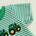 Short Sleeve Waffle Tractor Baby Romper