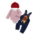 Long Sleeve Striped Christmas Baby Set Blue 0-3 M
