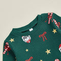 Long Sleeve Christmas Waffle Baby Set