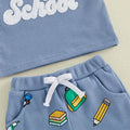Short Sleeve Back To School Waffle Toddler Set Sets The Trendy Toddlers 