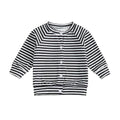 Long Sleeve Striped Toddler Cardigan Black 9-12 M