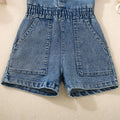 Sleeveless Denim Toddler Romper