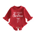 My First Christmas Knit Baby Romper