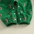 Sleeveless Candy Cane Baby Jumpsuit