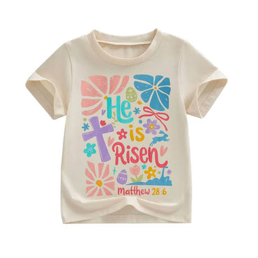 He Is Risen Toddler Tee Beige 2T