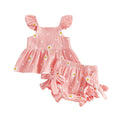 Fly Sleeve Daisy Baby Set Pink 0-3 M