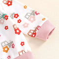 Long Sleeve Floral Tractor Baby Set   