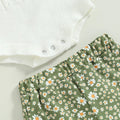 Knitted Top Floral Flared Pants Baby Set   