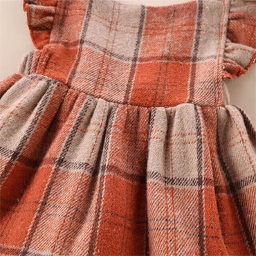 Fly Sleeve Plaid Baby Dress