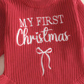 My First Christmas Knit Baby Romper