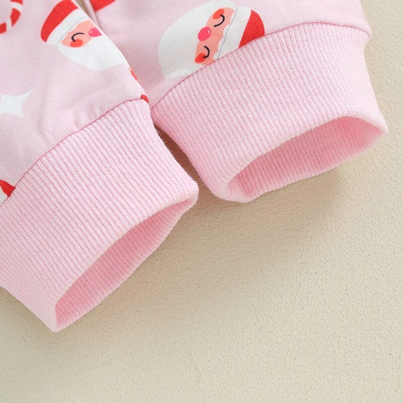 Pink Santa Candy Cane Baby Set   