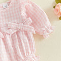 Long Sleeve Gingham Bows Baby Romper Rompers The Trendy Toddlers 