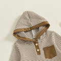 Long Sleeve Striped Hooded Baby Set