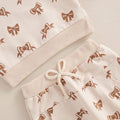 Long Sleeve Football Bows Baby Set   