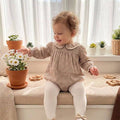 Long Sleeve Gingham Collar Baby Romper Rompers The Trendy Toddlers 