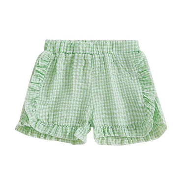 Ruffles Plaid Toddler Shorts Green 9-12 M