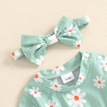 Long Sleeve Daisy Baby Romper   