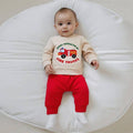 Long Sleeve Fire Trucks Baby Set