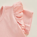 Solid Ruffled Toddler Tee   