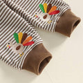 Cutest Turkey At The Table Striped Baby Set