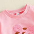 Football Bow Toddler Sweatshirt sweatshirt The Trendy Toddlers 