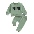 Long Sleeve Solid Mini Baby Set Green 3-6 M 