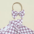 Long Sleeve Purple Checkered Baby Set