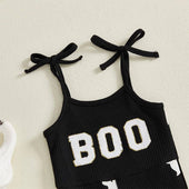 Boo Ghost Halloween Flared Toddler Jumpsuit