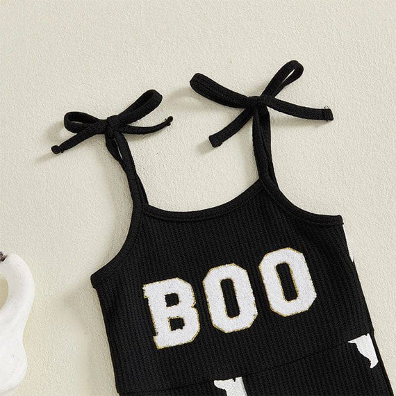 Boo Ghost Halloween Flared Toddler Jumpsuit