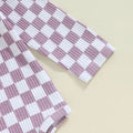 Long Sleeve Purple Checkered Baby Set