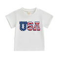 Short Sleeve USA Toddler Tee White 9-12 M