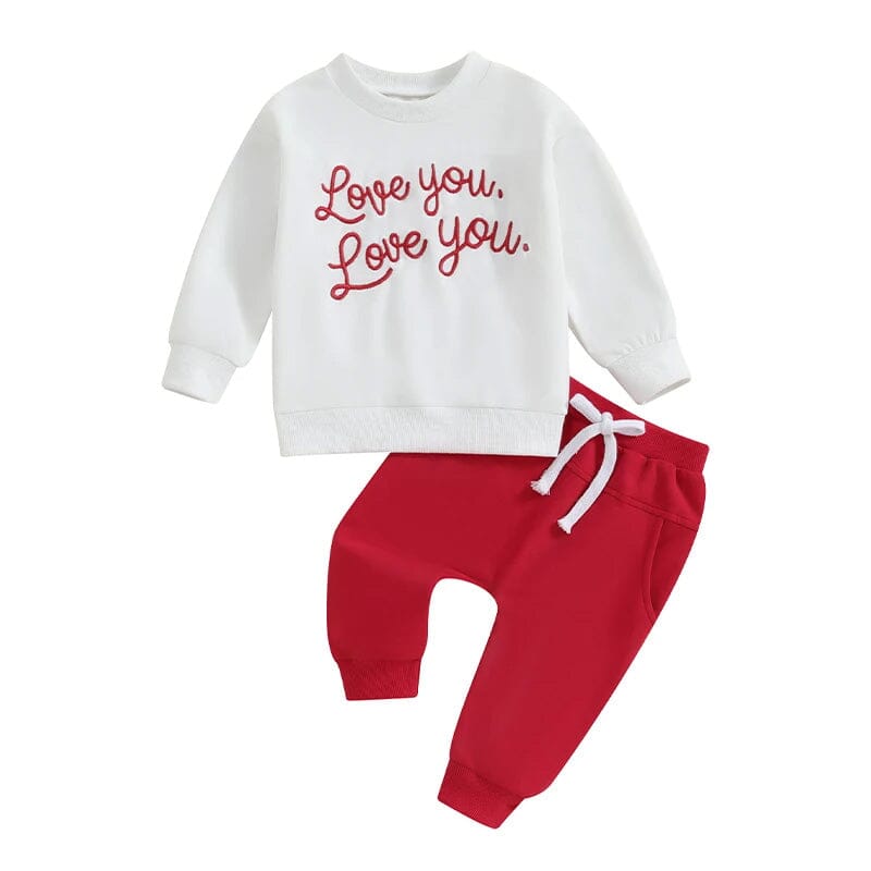 Little Boy Long Sleeve Love You 2-Piece Outfit Set – The Trendy Toddlers