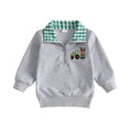 Christmas Half-Zip Toddler Sweatshirt sweatshirt The Trendy Toddlers Gray 9-12 M 