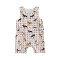 Sleeveless Dog Checkered Baby Romper Rompers The Trendy Toddlers 