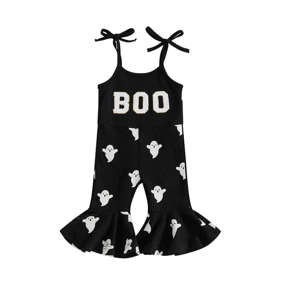 Boo Ghost Halloween Flared Toddler Jumpsuit