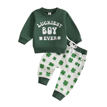 Long Sleeve Luckiest Boy Ever Baby Set