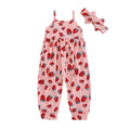 Sleeveless Strawberry Toddler Jumpsuit Pink 2T