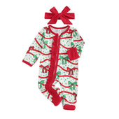 Long Sleeve Ruffled Zipper Baby Jumpsuit