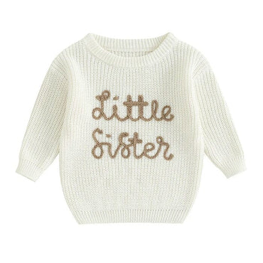 Little Sister Knitted Baby Sweater White 0-3 M 