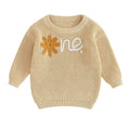 First Bloom Celebration Knitted Baby Sweater Beige 6-9 M 