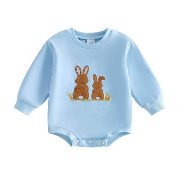 Long Sleeve Blue Easter Baby Bodysuit Bodysuit The Trendy Toddlers 