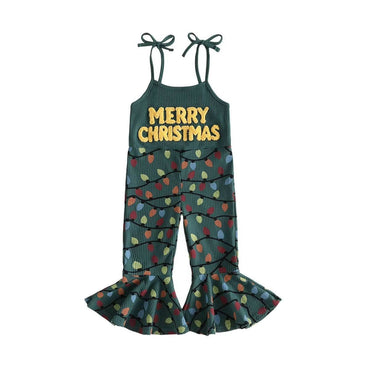 Merry Christmas Flared Toddler Jumpsuit Jumpsuit The Trendy Toddlers 