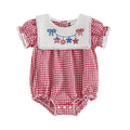 4th of July Plaid Baby Romper Rompers The Trendy Toddlers 