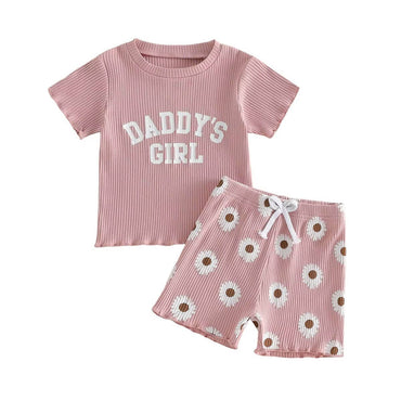 Short Sleeve Daddy's Girl Daisy Toddler Set Pink 9-12 M